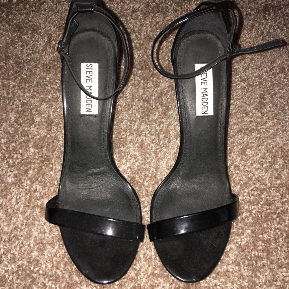 Patent Black Strappy Heels